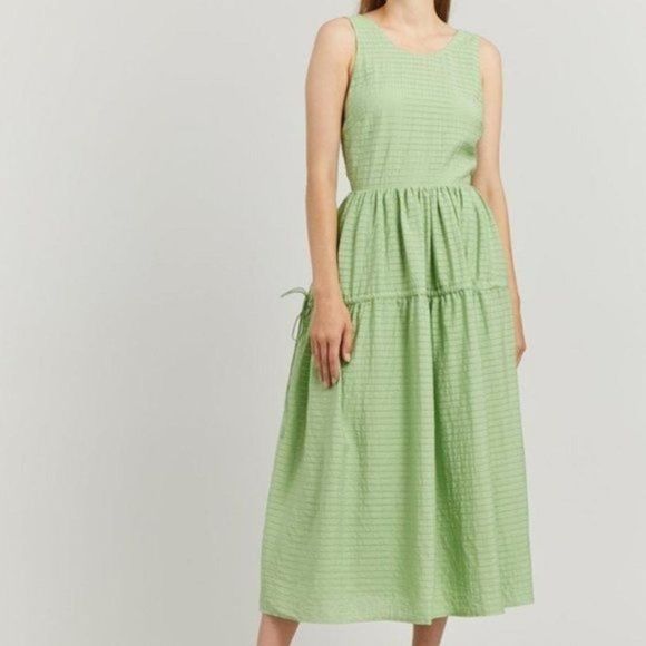 Stine Goya Tulula Dress Women’s Size XL Green Stripe Sage $390 MSRP NWT - Picture 11 of 14